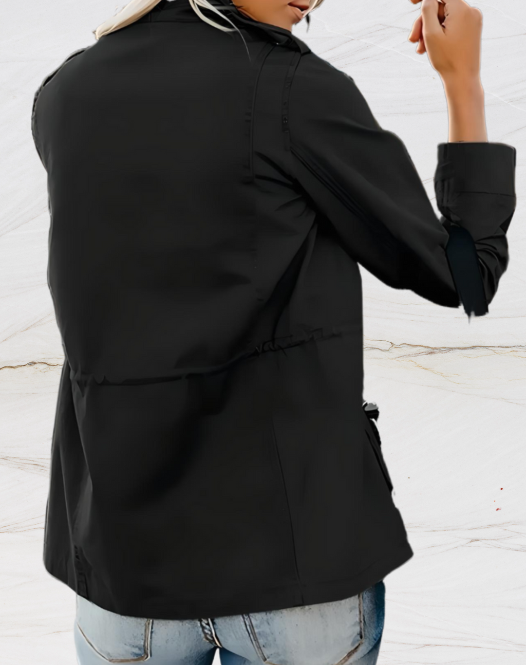 GR | Cotton jacket with button placket and classic collar for women
