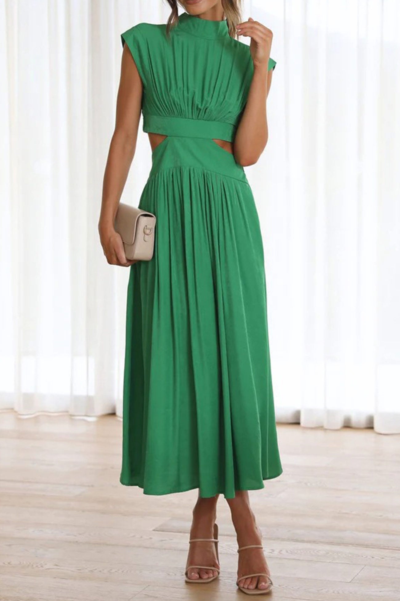 GR | Mock Neck Cutout Midi Kleid