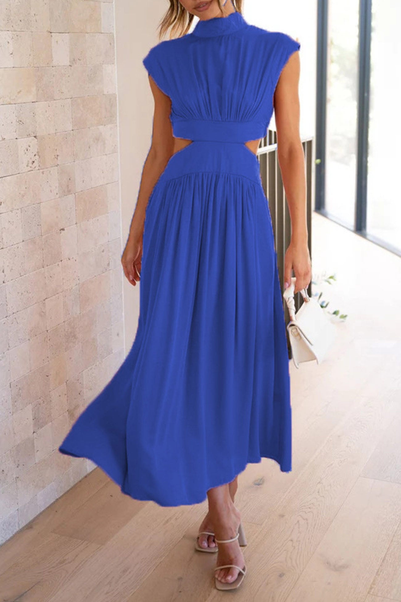 GR | Mock Neck Cutout Midi Kleid