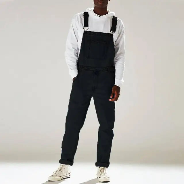 GR | Casual denim jumpsuits with adjustable straps and pockets