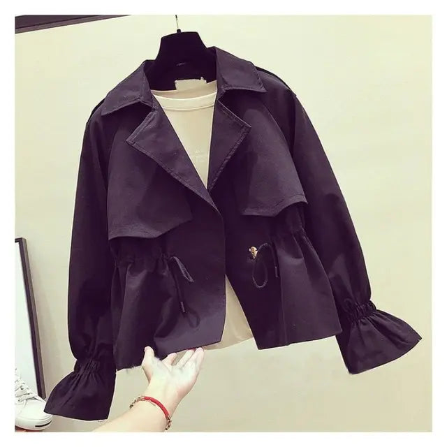 GR - Women's black fitted casual jacket for a chic look