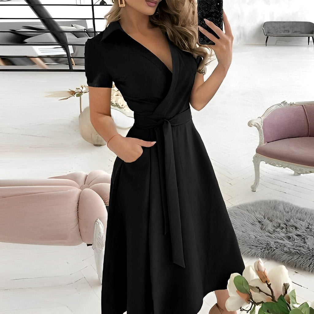 GR | A-line dress with V-neck