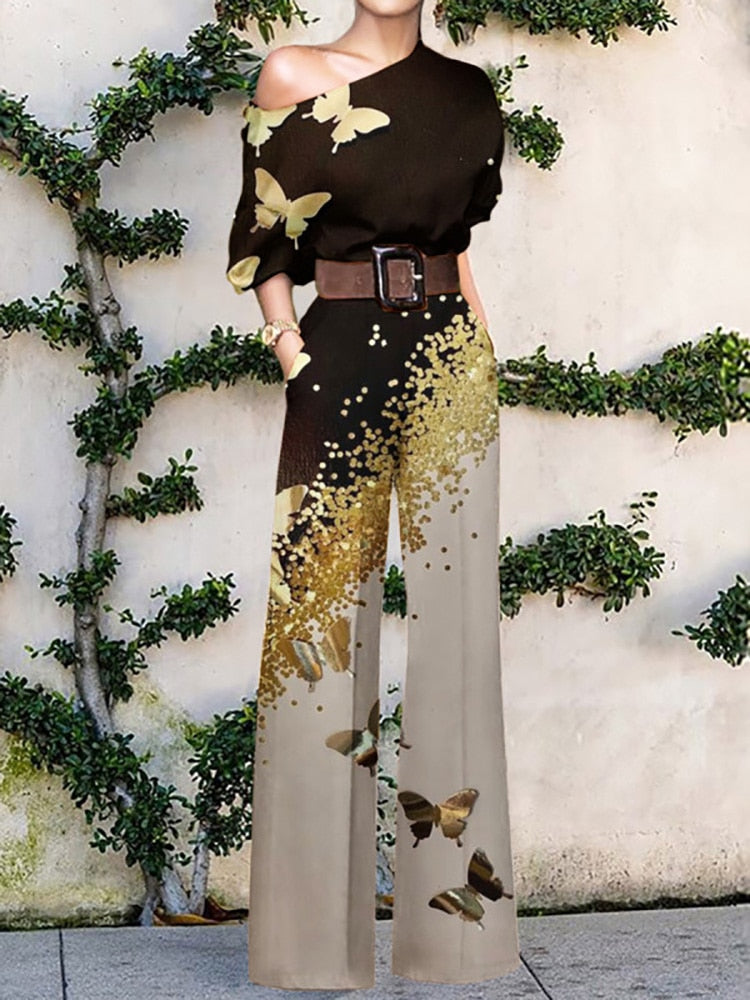 GR | Strapless jumpsuit with floral pattern
