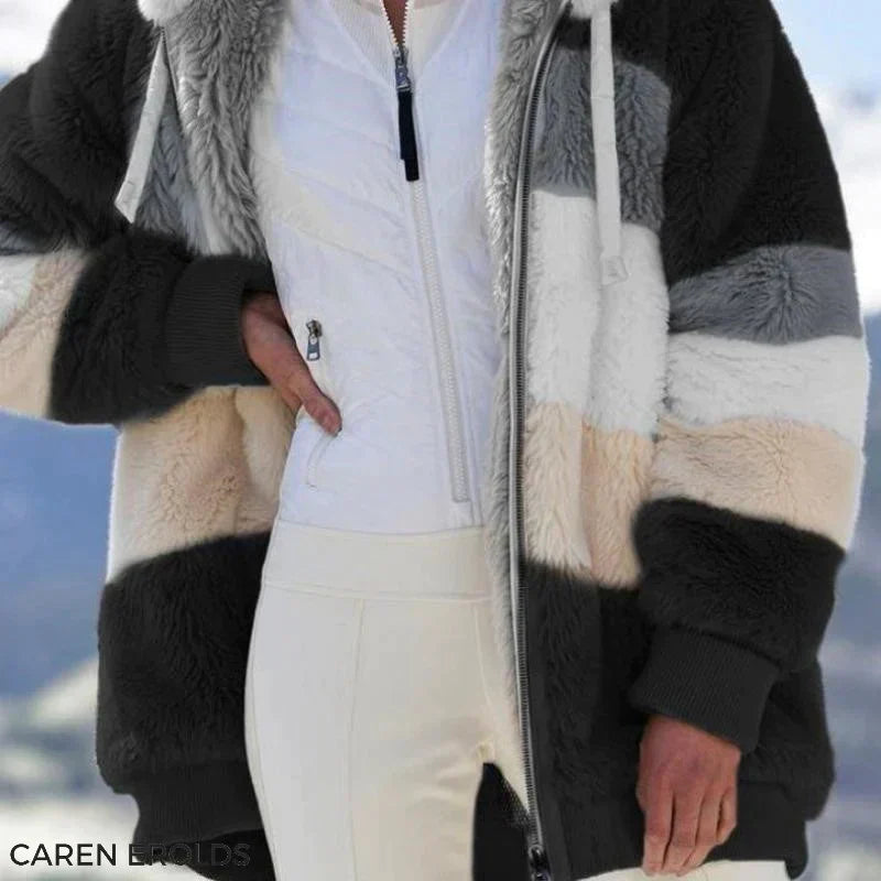 2024 Cozy tweed hooded jacket with plush wool lining