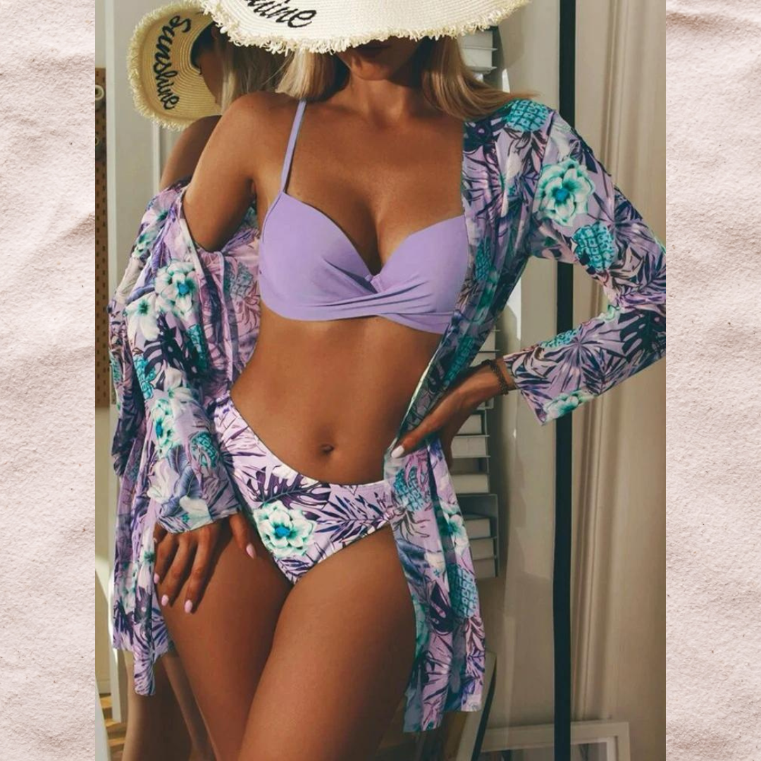 GR -in-1 Bikini Set with Floral Pattern (Bestseller)