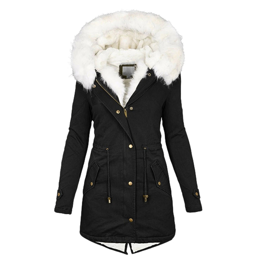 GR Elegant winter jacket with hood and button detail