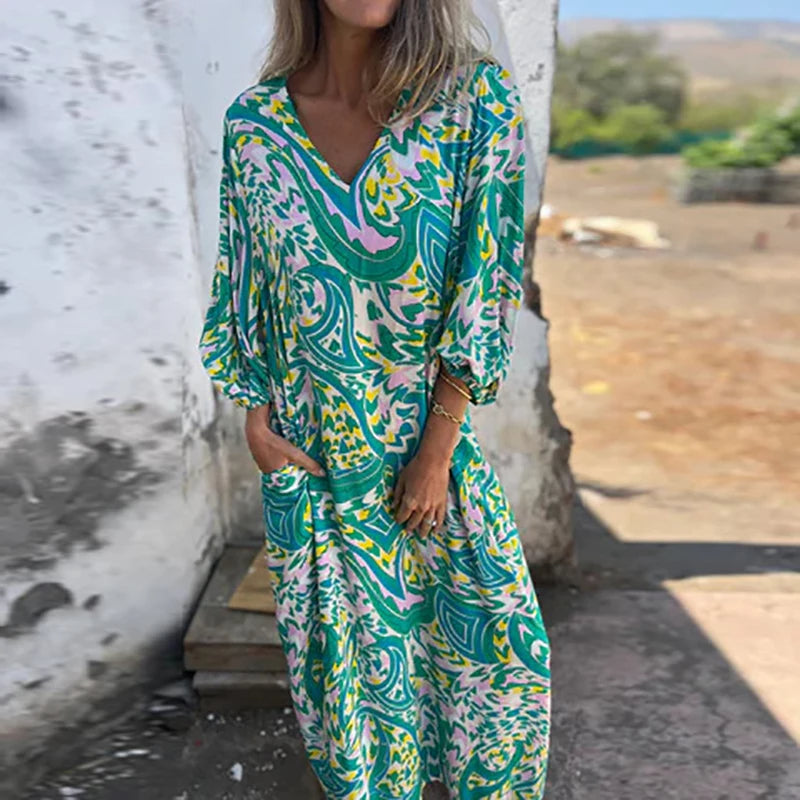 GR | Vintage-Eleganz Leopard Kleid für Damen