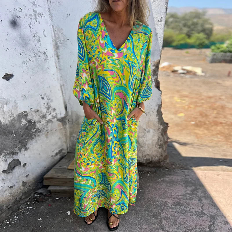 GR | Vintage-Eleganz Leopard Kleid für Damen
