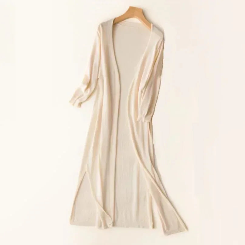 GR | Lange Offene Front Strickjacke