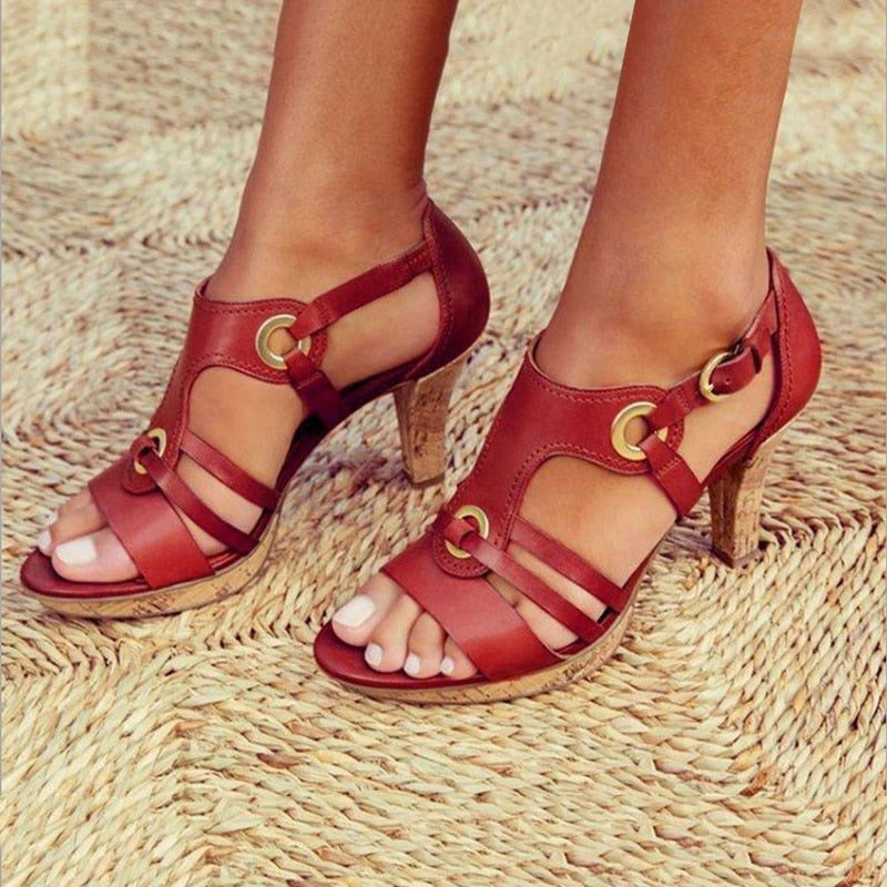 GR | PU leather bohemian style sandal