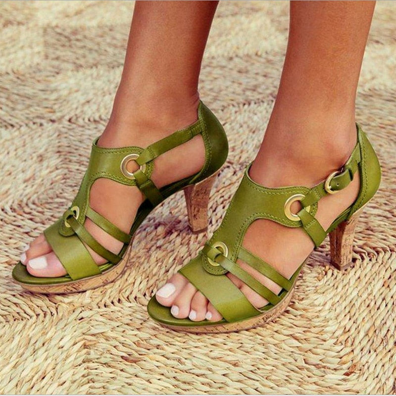 GR | PU leather bohemian style sandal