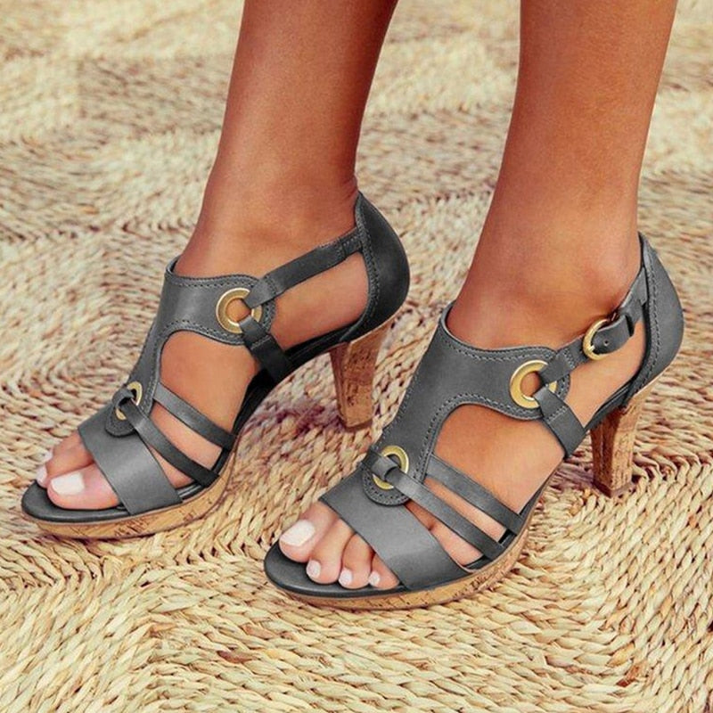 GR | PU leather bohemian style sandal