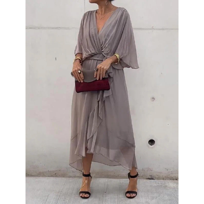 Celestina™ - Elegant summer dress with V-neck 