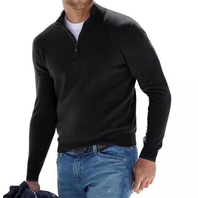 GR | Merino V-Ausschnitt Pullover mit Reißverschluss