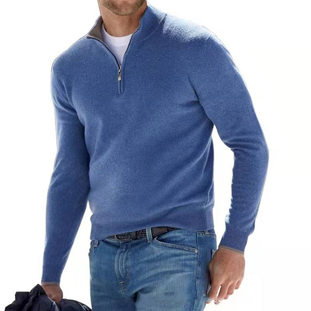 GR | Merino V-Ausschnitt Pullover mit Reißverschluss