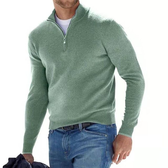GR | Merino V-Ausschnitt Pullover mit Reißverschluss