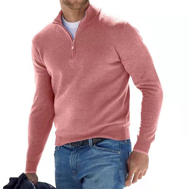 GR | Merino V-Ausschnitt Pullover mit Reißverschluss