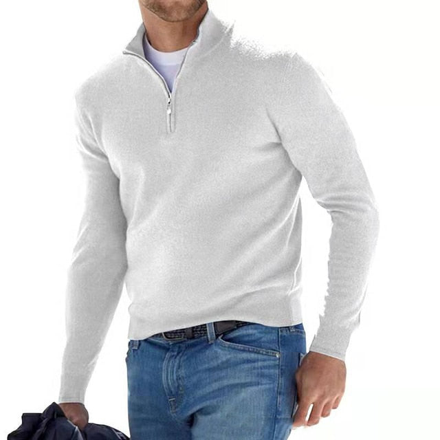 GR | Merino V-Ausschnitt Pullover mit Reißverschluss