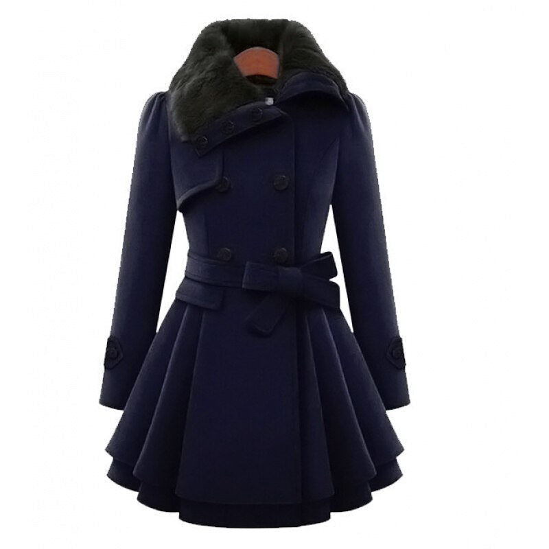 GR - Elegant jacket with faux fur collar