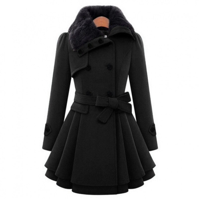 GR - Elegant jacket with faux fur collar