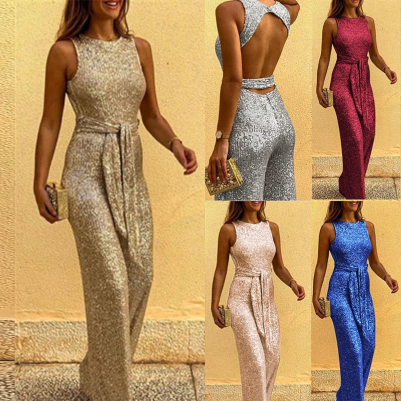 GR | Women's Festive Glitter Jumpsuit