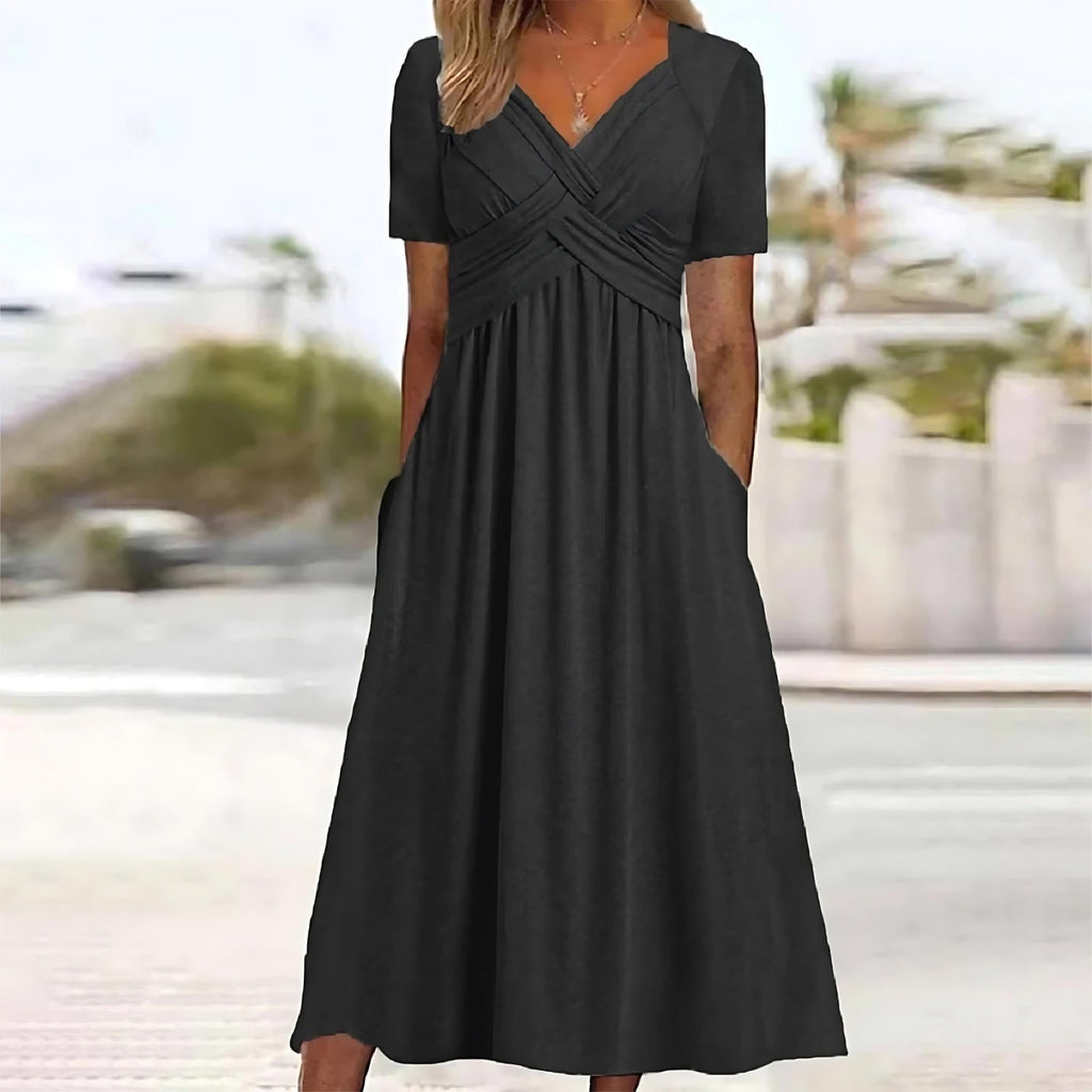 GR | Elegantes Midi-Kleid mit Bauchbedeckung