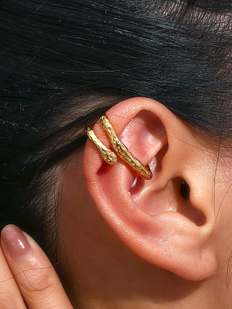 GR | Chunky Ear Cuff Gold For Edgy Style Upgrade