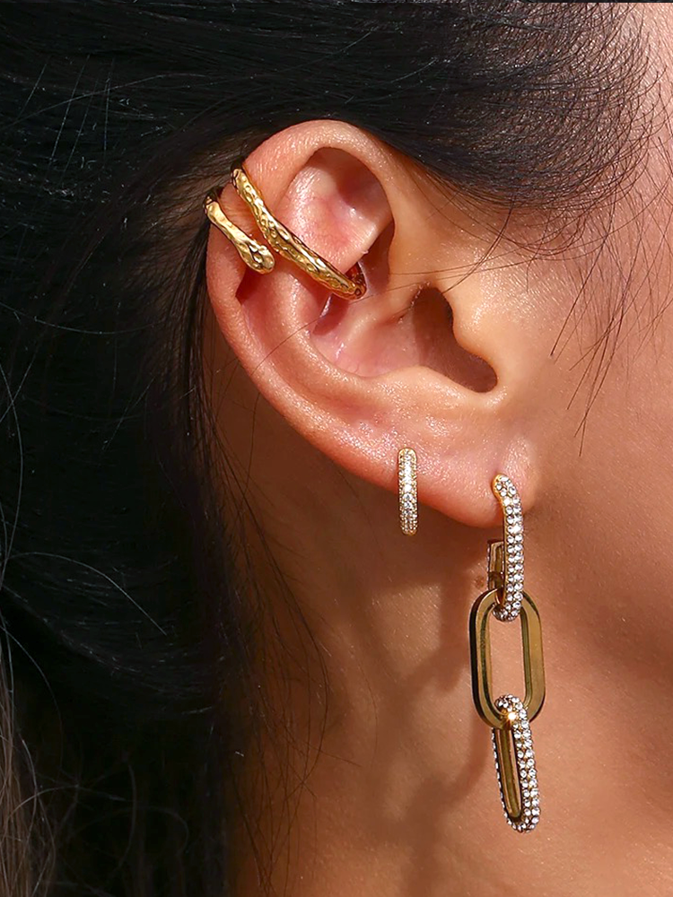 GR | Chunky Ear Cuff Gold For Edgy Style Upgrade
