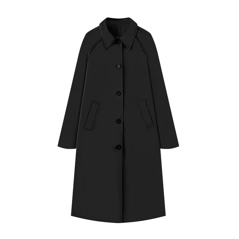 Women's elegant trench coat with a slim fit and practical pockets, size