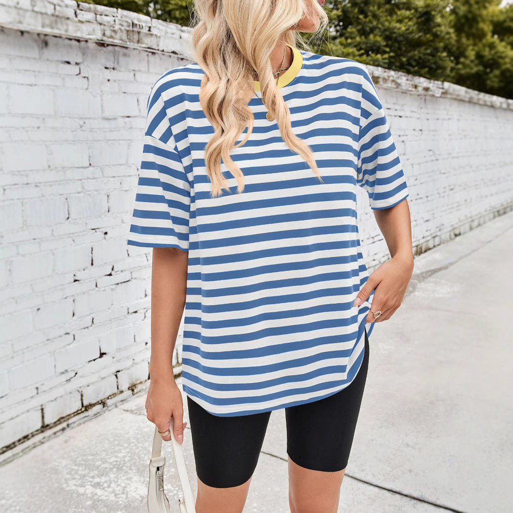 Damen Übergrößen T-Shirt mit Streifenmuster GR