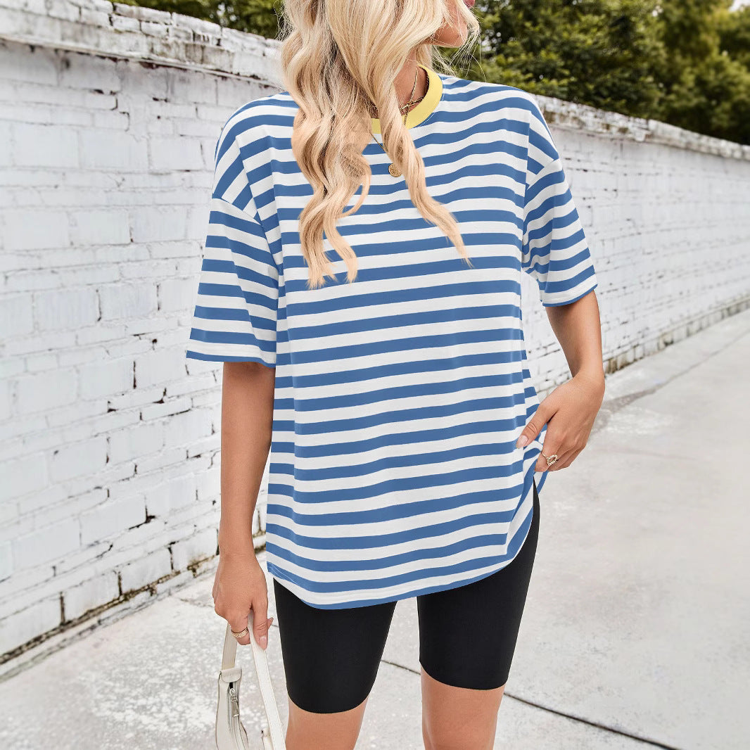Damen Übergrößen T-Shirt mit Streifenmuster GR