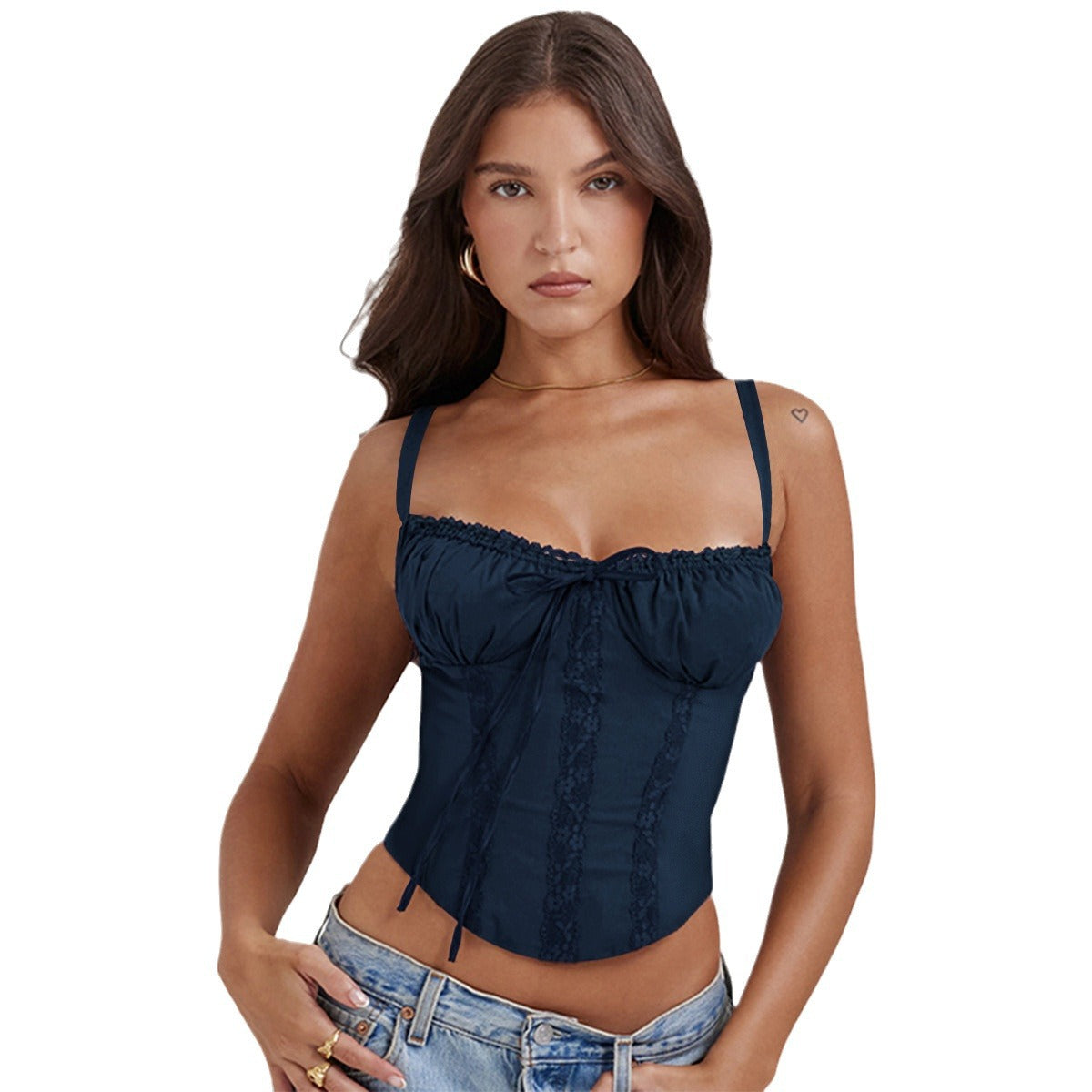 Women's corset top with adjustable straps and sophisticated details, size GR