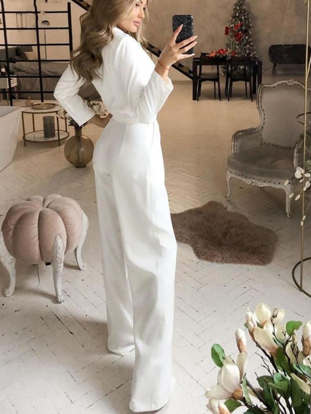 GR Long-sleeved jumpsuit with a slim fit for women