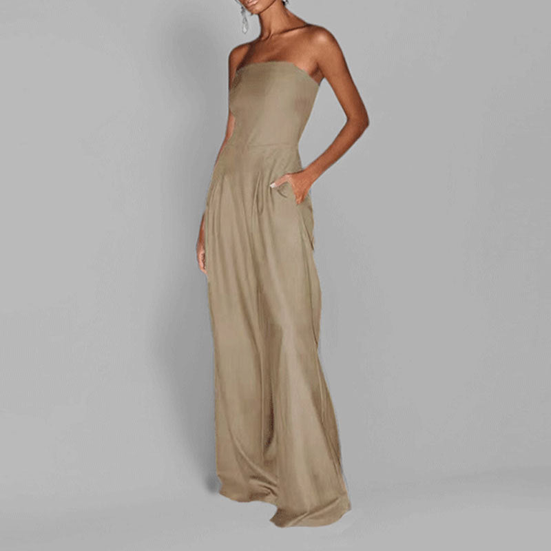 Women's jumpsuit with elegant off-the-shoulder design and wide leg, size [size]