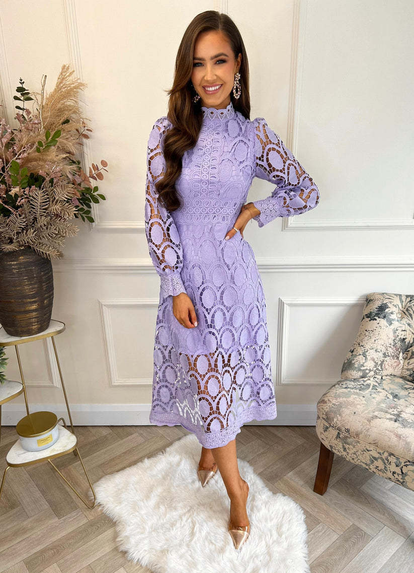 GR | Lace Puff Sleeve Fitted Dress 