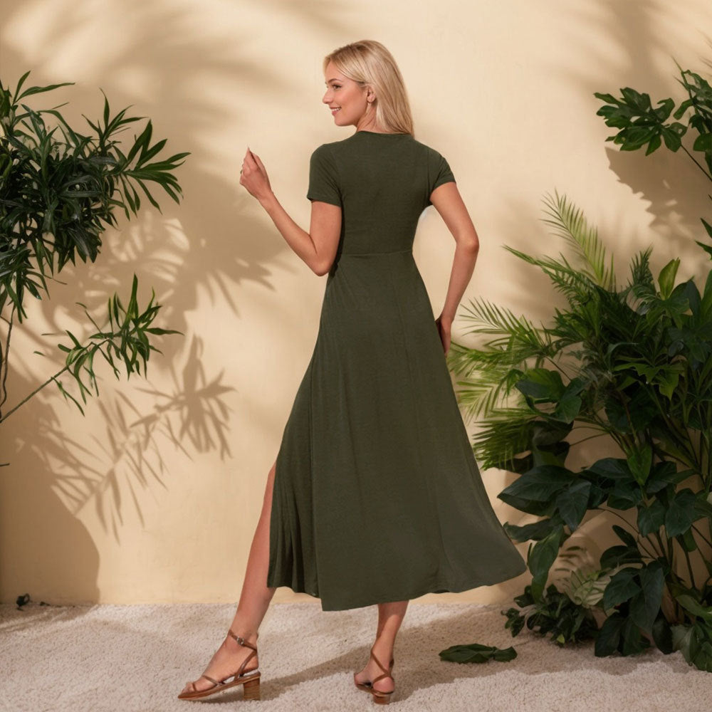 GR | Kurzarm Midi Freizeitkleid