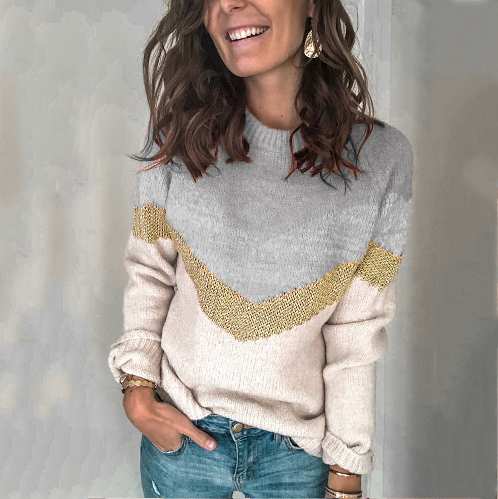 Women's patterned sweater with graphic knit design, size