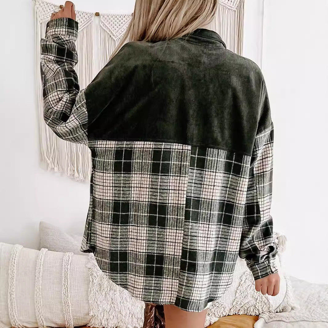 Women's checked overshirt size