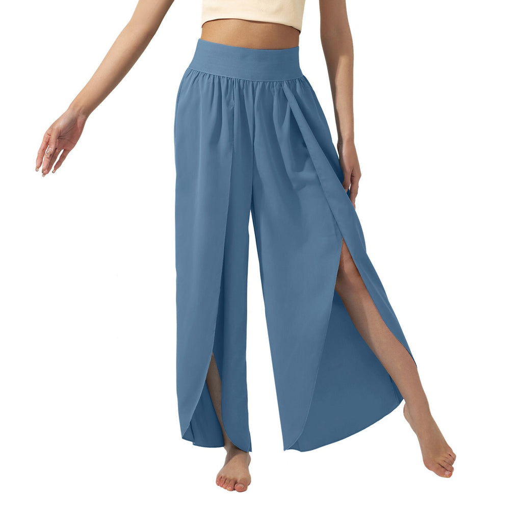 Women's airy culottes with side slits, size