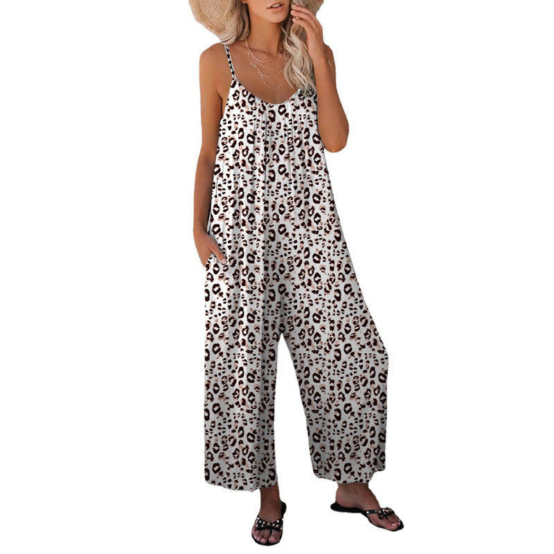 GR | Leopard print bag, loose strap jumpsuit, overall