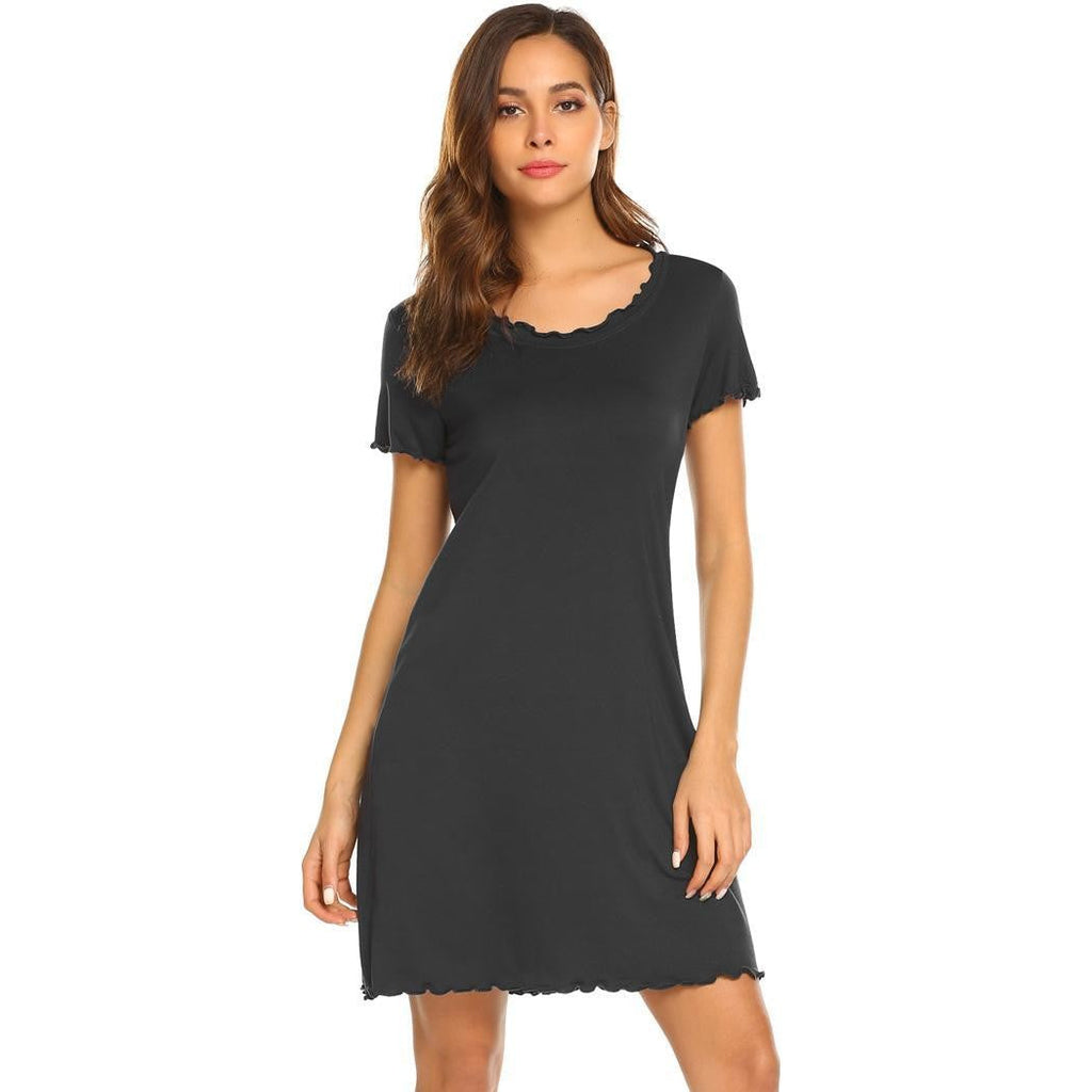 Women's nightgown with subtle scalloped edges by GR