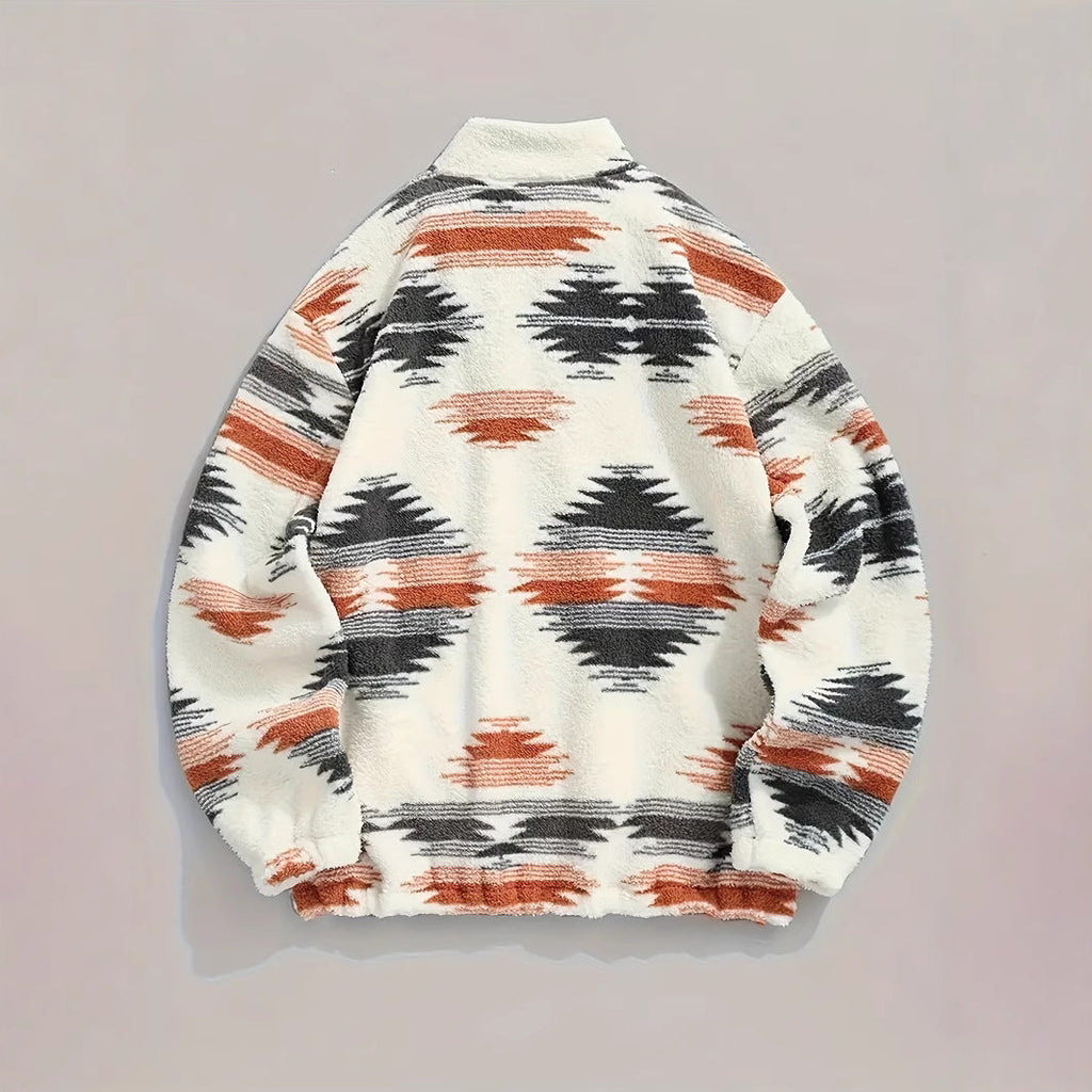 – Woven jacket with printed collar