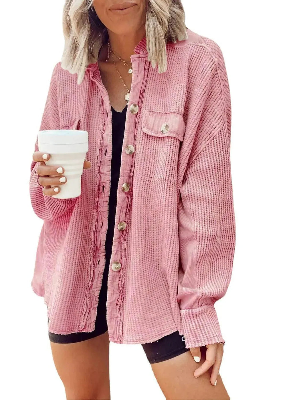 GR | Women's irregular shirt jacket