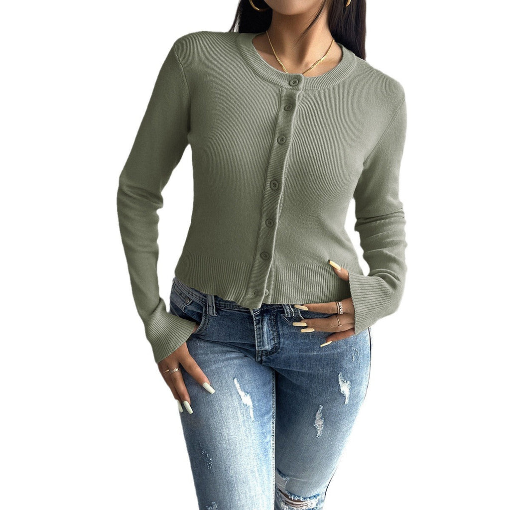 Damen Cardigan mit feiner Ribstruktur und Knopfverschluss GR
