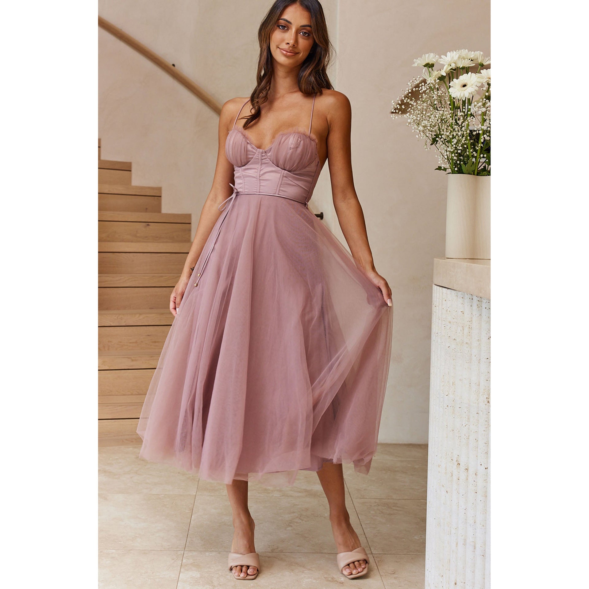 GR | Spring Summer Sexy Sling Casual Dress Holiday Multi-Color Women's Clothing Dress