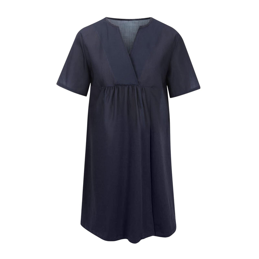Damen Freizeitkleid mit lockerer Passform und modischem V-Ausschnitt GR