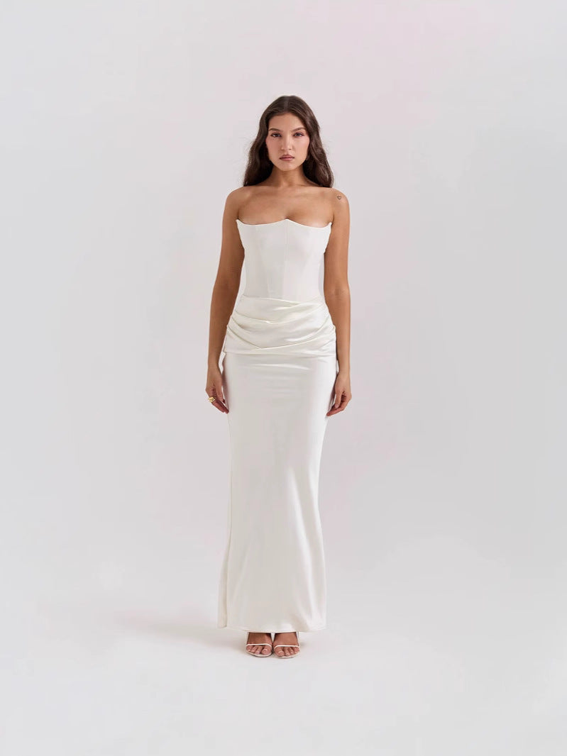 GR | Strapless Pink Satin Ballkleid
