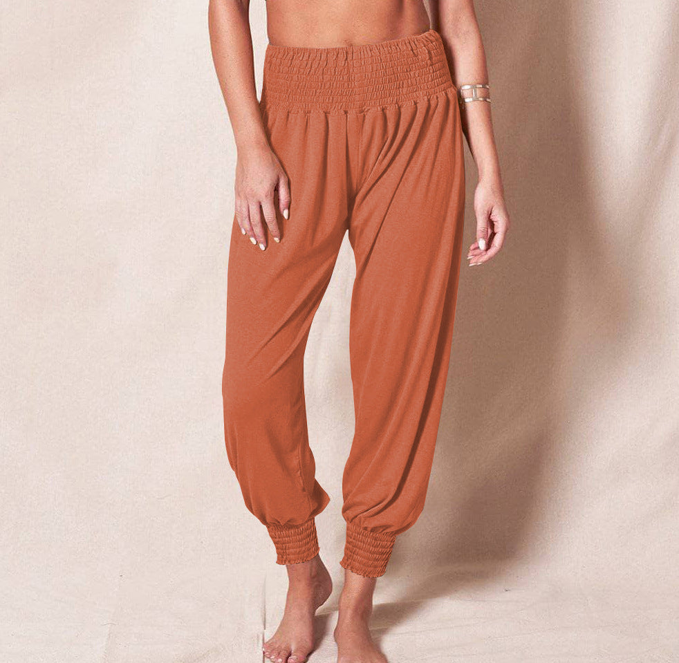 Women's soft and comfortable lounge pants with elastic waistband and colorful design, size S