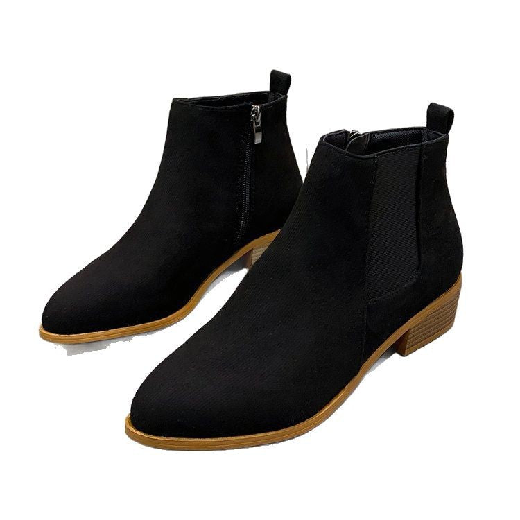 Women's ankle boots with elegant zipper and comfortable block heel, size S