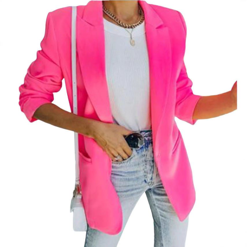 Women's elegant oversized blazer with a structured cut and casual details, size S